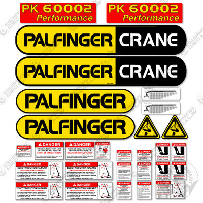 Fits Palfinger PK 60002 Decal Kit Crane Truck - Warning Stickers - 3M Vinyl!