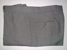 Men's Chaps by Ralph Lauren Super 100's Grey 100% Wool Flat Front Pants 38W 28L
