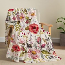 Wildflowers Floral Throw Blanket Botanical Floral Printed Blanket Super Soft Fla