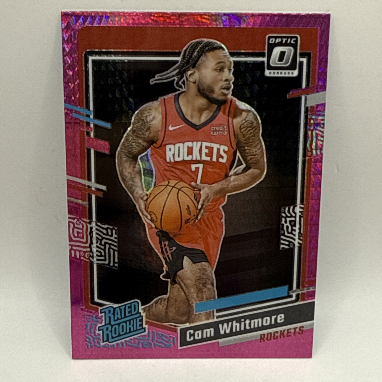 2023-24 Optic Basketball #217 Cam Whitmore Pink Hyper Rated Rookie