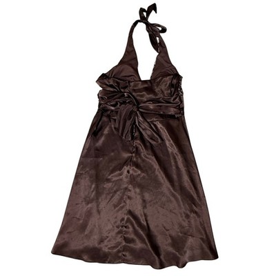 Teeze Me Y2K Brown Satin Halter Mini Dress Satin Lace Prom Homecoming Size 13 | eBay Teeze Me Y2K Brown Satin Halter Mini Dress Satin Lace Prom Homecoming Size 13 | eBay