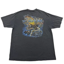 Faded Sturgis Black Biker 2013 Motorcycle Eagle Flames Distressed Shirt Size XL