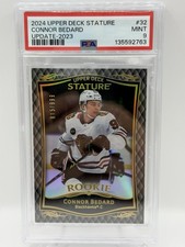 2024 UD Stature #32 Connor Bedard Update 2023 /999 Rookie PSA 9 MINT