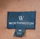 Worthington Chic Asymmetrical Moto Jacket Medium Vegan Leather Minimalist Carmel — photo 9