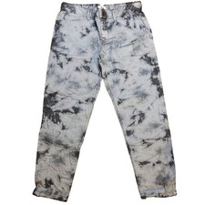 LA'T by L'agence Soft Tie Dye Dark Gray Gray Marble Blue Size 25 Cotton USA