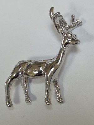Sterling Silber ~ Hirsch Hirsch Weißschwanz Charm ~ Anhänger ~ Vintage