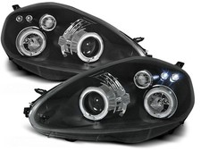 LPFI04 COPPIA FARI ANTERIORI ANGEL EYES FIAT GRANDE PUNTO dal 2005 al 2008 NERO 