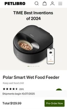 PETLIBRO Polar Wet Food PET CAT DOG Feeder App Control, 3-Meal Plate BLACK