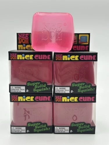 Nee Doh Nice Cube - Super Solid Squish! (Pink) - Brand New/Factory Sealed! TL
