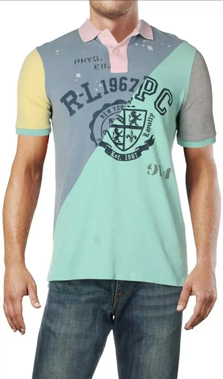 POLO RALPH LAUREN PATCHWORK MEN'S CLASSIC FIT MULTI-COLOR COTTON POLO SHIRT
Opens in a new window or