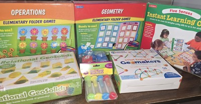 Lakeshore Learning Math & Science LOT: Geomakers Folder Games Science Center