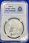 👀1887-P ✨Morgan Silver Dollar ~BU- Nice Cartwheel Luster #53