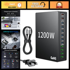 1200w Fast Usb C Charger Block 12-port Charging Station For Macbook Pro Devic