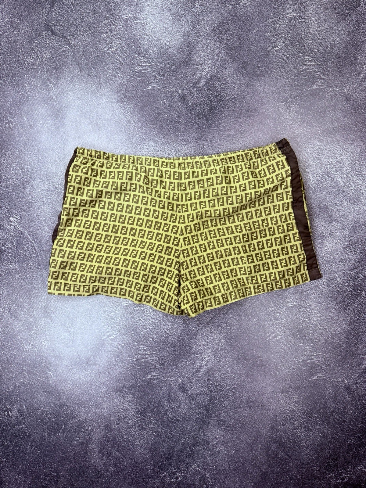 Vintage Fendi Zucca Monogram Swim Shorts Trunks Brown FF Logo IT 46 US Small thumbnail 3
