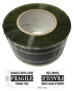 2 Industrial Carton Sealing Tape Fragile Handle w Care (3" x 220 Yds 2.2 Mil)