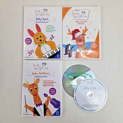 4 Baby Einstein DVD Lot + 1 CD Kids Children Learning Disney Baby Newton DVDs