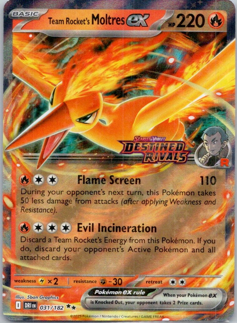 Team Rocket's Moltres ex - 31/182 (Destined Rivals Stamp) Holo
