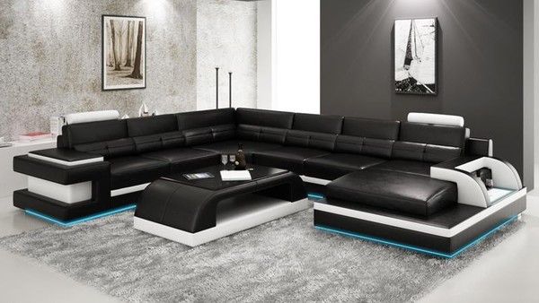 Moderne Ecksofa Couch Polster Eckgarnitur Wohnlandschaft Sofa Eck Garnitur + Usb-image