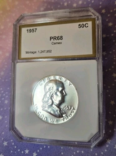 BU 1957 Franklin Half Dollar High Graded Coin Collectible Impeccable Coin