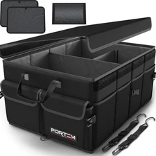 Car Trunk Organizer, Collapsible Multi Compartment SUV Organizer, Foldable St...