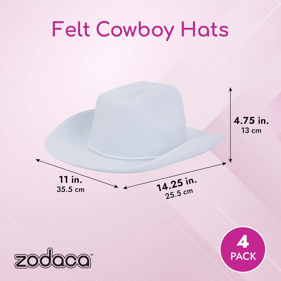 Шляпа ковбойская войлочная вестерн для детей мальчиков девочек костюм для вечеринки на Хэллоуин упаковка 4 шт. - Изображение 3 из 4