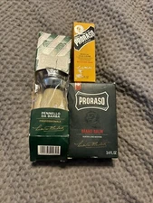 Proraso Beard Care Oil Balm Shaving Brush Italy 3 Pcs Set Dad