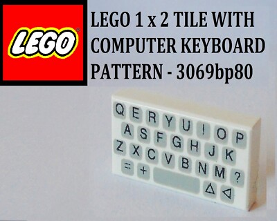 1x LEGO 1x2 TILE WITH SW COMPUTER PATTERN P//N 3069bps1 C019