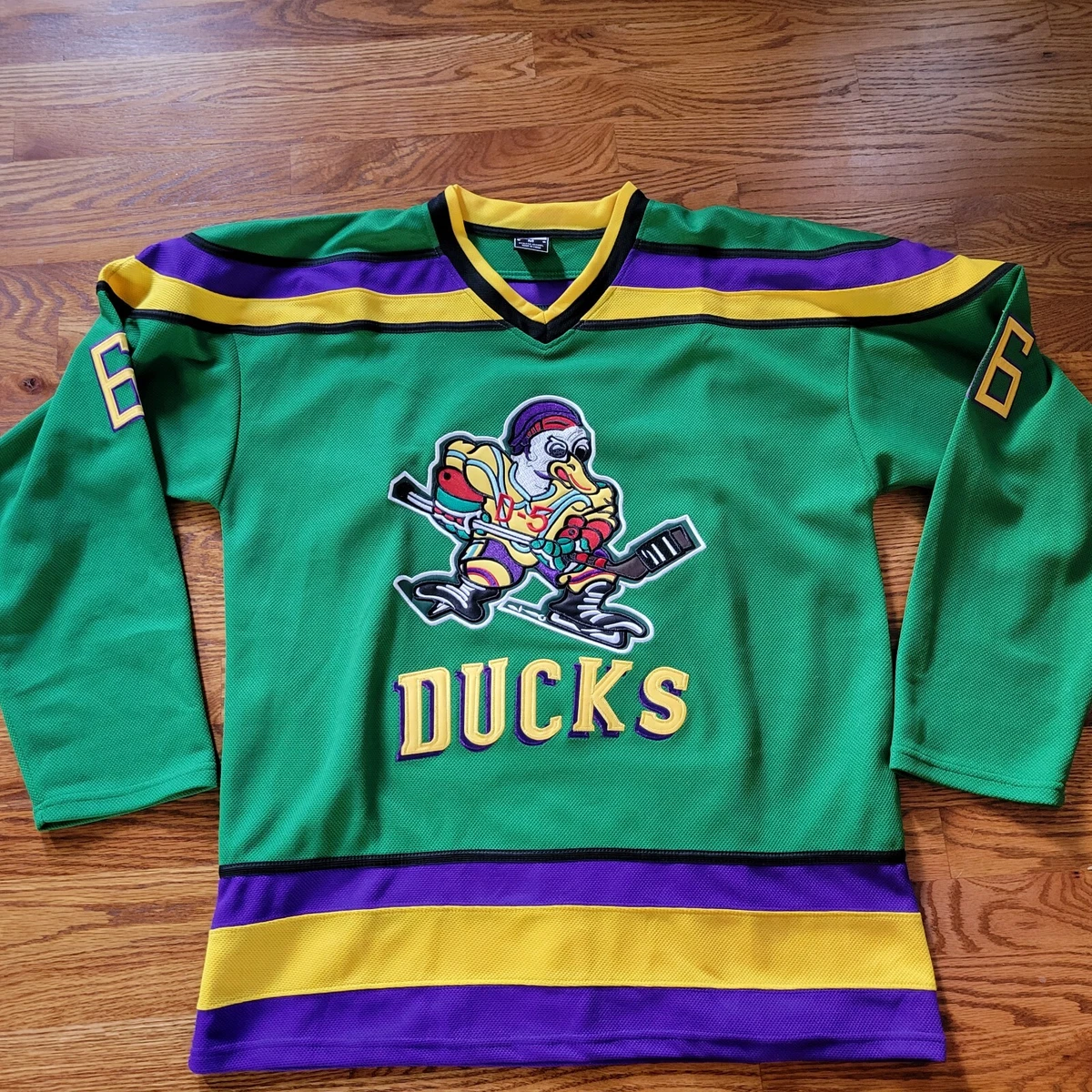 Anaheim Mighty Ducks 66 Gordon Bombay Green Movie Hockey Men Jersey