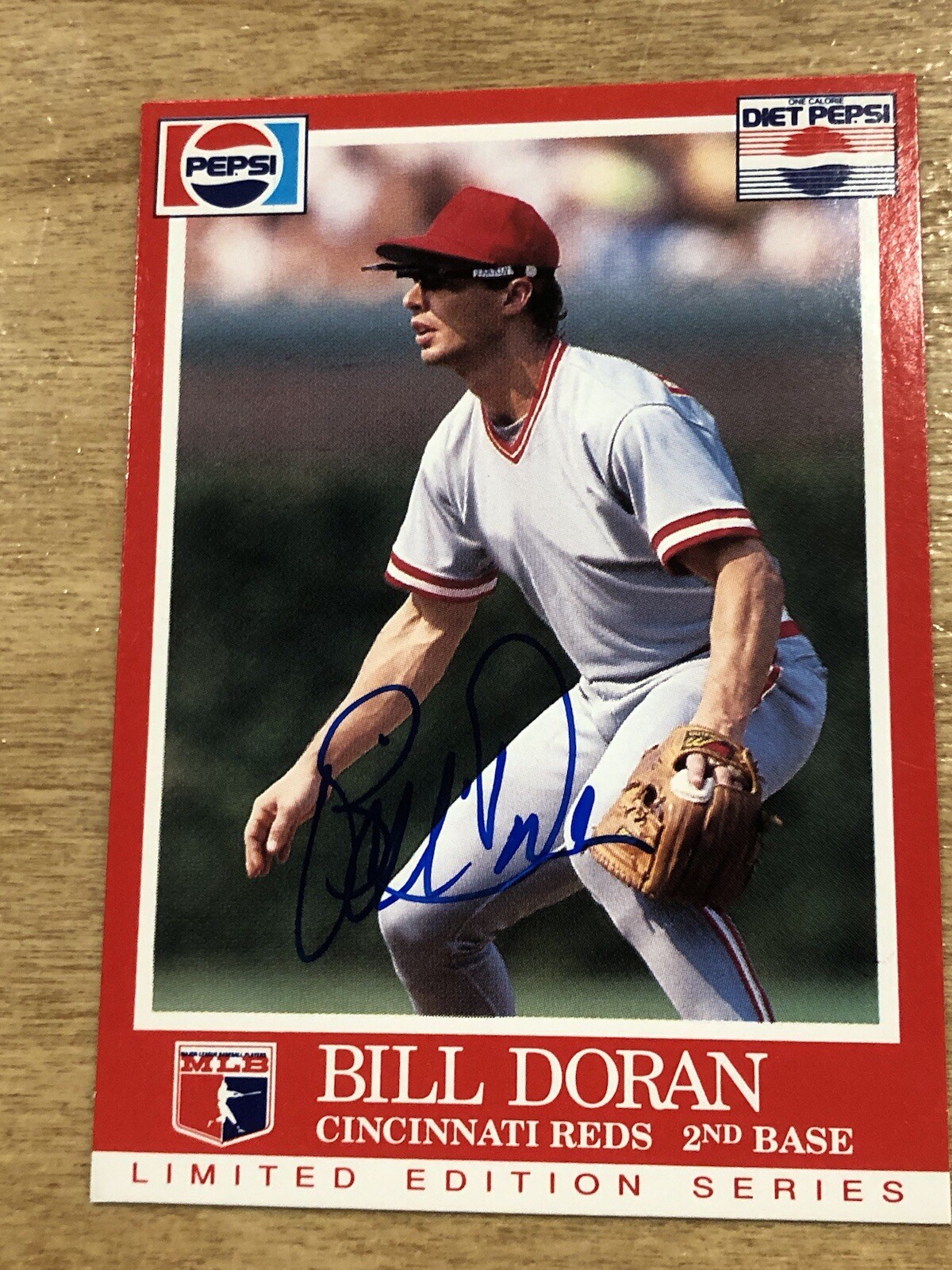Bill Doran Signed Autographed 1991 Pepsi Cincinnati Reds LE Regional Card
