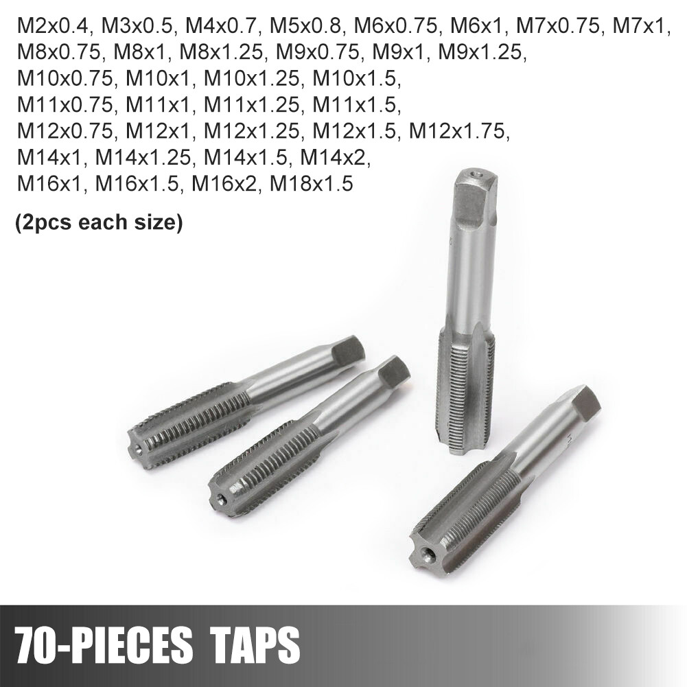 110PCS Quality Tungsten Steel Metric Thread Tap and Die Set M2M18 Tool