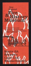 Vintage 1990s New England FIRE & HISTORY MUREUM Brochure- Brewster, Cape Cod, MA