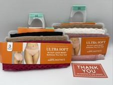 Warner s Ultra Soft Hi-Cut Panties With Lace - 3 Pack - Size S-5 LOT OF 2 NEW