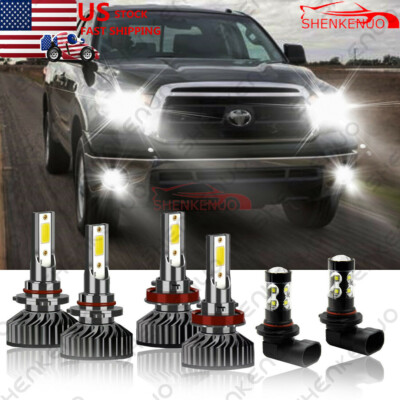 6000K LED Headlight+Fog Light Bulbs Upgrade Pkg Kit for For Ford F-150 2015-2020
