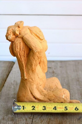 Vintage Clay Figurine Statue Girl Outdoor Little Lady Cute Corino Yard Gift MG - 第 3/11 張圖片