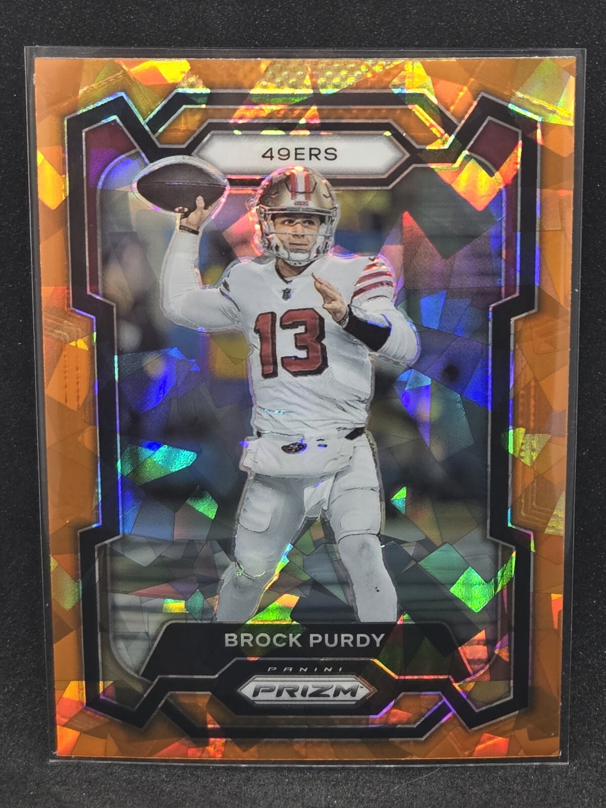 2023 Panini Prizm Brock Purdy Orange Cracked Ice #266 San Francisco 49ers SP