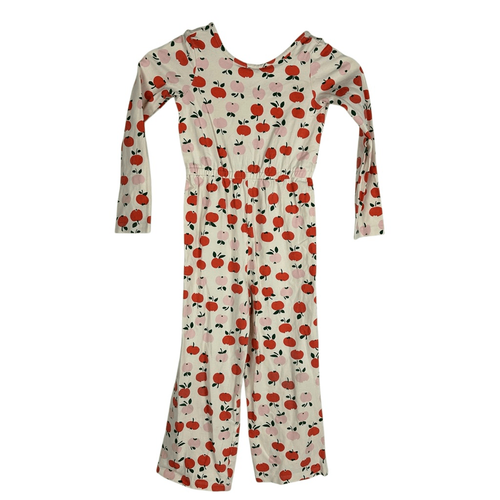 Hanna Andersson Apples Peaches Knit Romper Jumpsuit 120 / 6-7 - Picture 5 of 8