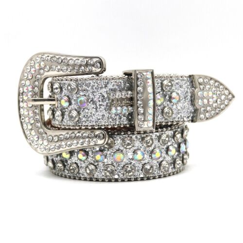 Rhinestones Belt Western Cowgirl Bling Studded Leather Crystal Belt