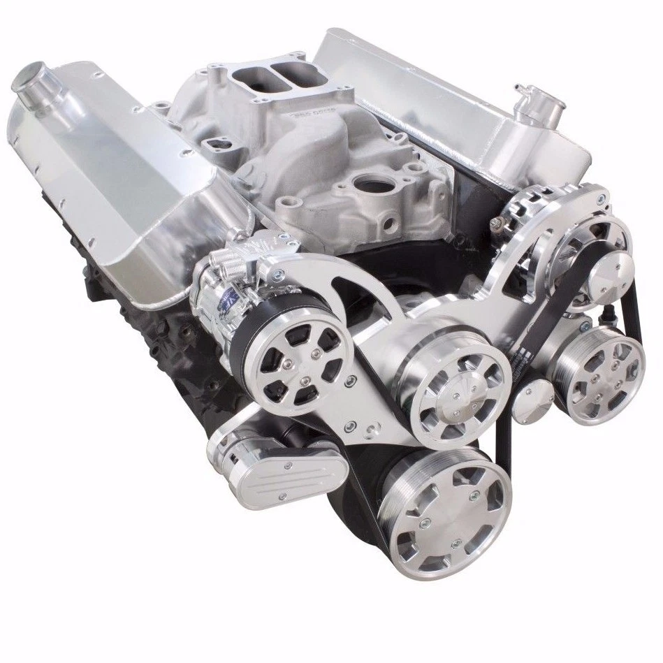 Kit de conversión de polea serpentina BBC Big Block Chevy 454 396 AC A/C SWP Air Foto 3 de 4