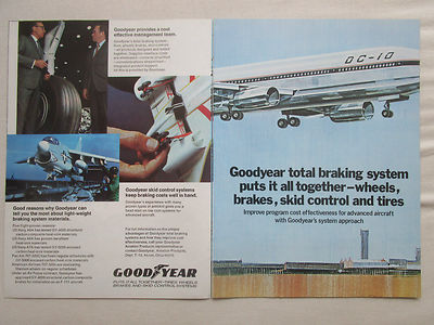 6/1970 PUB GOODYEAR AVIATION BRAKING SYSTEM DC-10 REIFEN RADBREMSE ORIGINAL ANZEIGE
