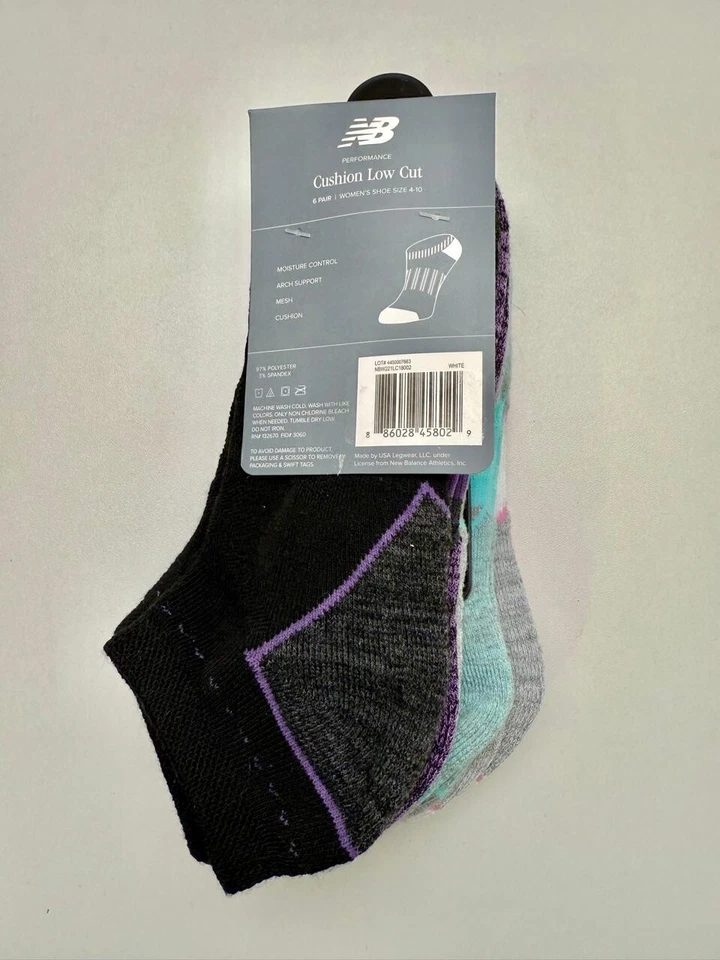 Calcetines New Balance para mujer corte bajo 6 pares talla 4-10 Foto 2 de 2