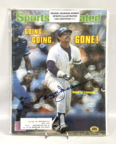 Reggie Jackson Signed AUGUST 4, 1980, Sports Illustrated CAS COA - Foto 1 di 2