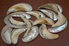 12 PCS SOUTH AFRICA SARMATICUS PEARL BLANK SHELL PENDANTS 2" - 2 1/2"