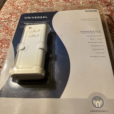 Universal Ceiling Fan/Light Remote Control White w/ Wall Mount Kit #0745358 New
