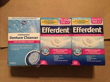 3 pcs of denture cleaners 2x(102)+90=294 total tablets Efferdent