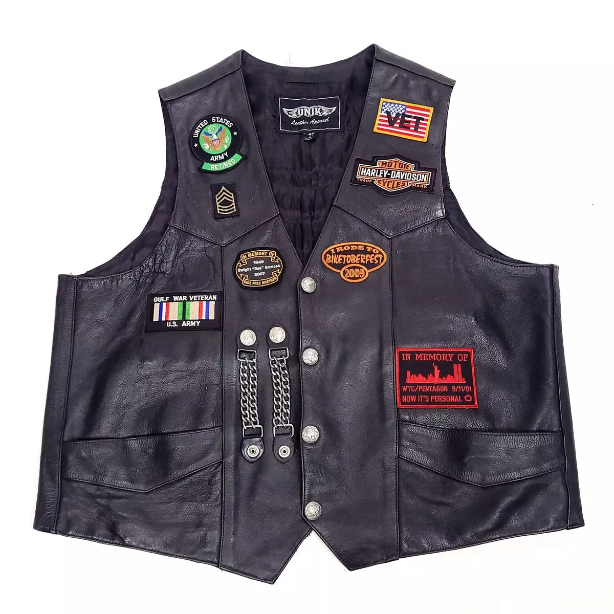 Men's Chain Biker Black Vest