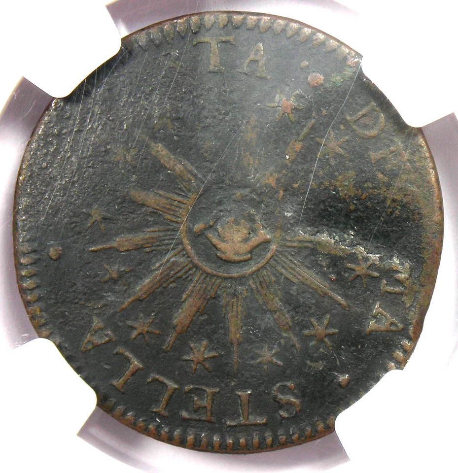 Moneda de cobre vermontensio de Vermont 1786 - Certificada NGC VF Detalles - ¡Rara! Foto 4 de 4