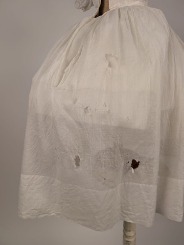 CIVIL WAR 1850’S GIRL’S WHITE BATISTE SUMMER DRESS W PUFF SLEEVES - Picture 8 of 9