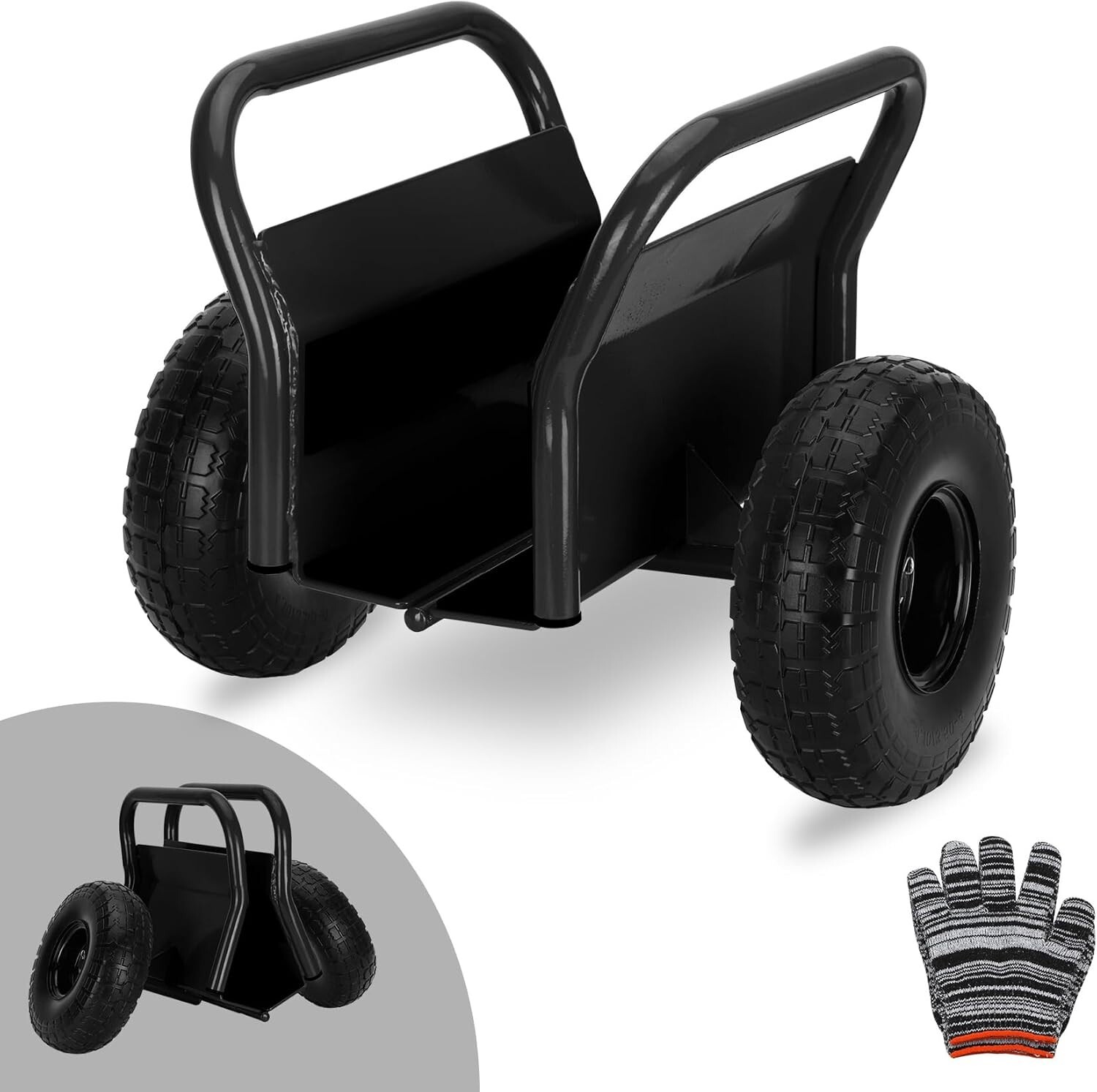 Heavy Duty Panel Dolly Slab Dolly 2 Comfortable Handles 10" Rubber Tires 1000lbs