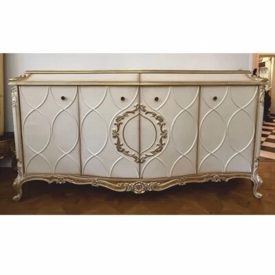 Casa Padrino Luxus Barock Sideboard Weiß / Antik Gold 254 cm - Barock Möbel - Bild 1 von 4