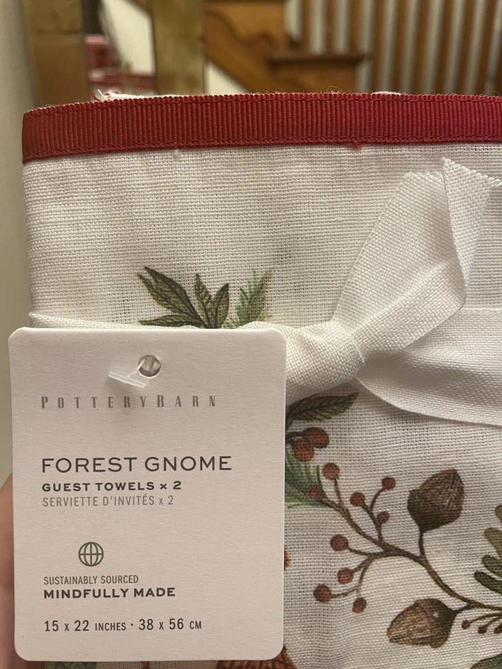 Cerámica Granero Toalla de Cocina Vacaciones Invierno Navidad Gnomo Elfo Regalo Fiesta SET 2 Foto 4 de 4